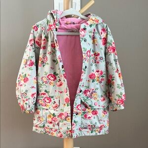Cath Kidston London Toddler Girl Floral Lined Hooded Raincoat - 1-2YR